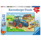 Ravensburger Puzzle Baustelle und Bauernhof 2x12 Teile
