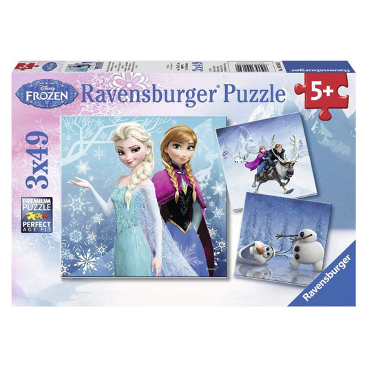 Ravensburger Puzzle Disney Frozen Abenteuer im Winterland, 3 x 49 Teile