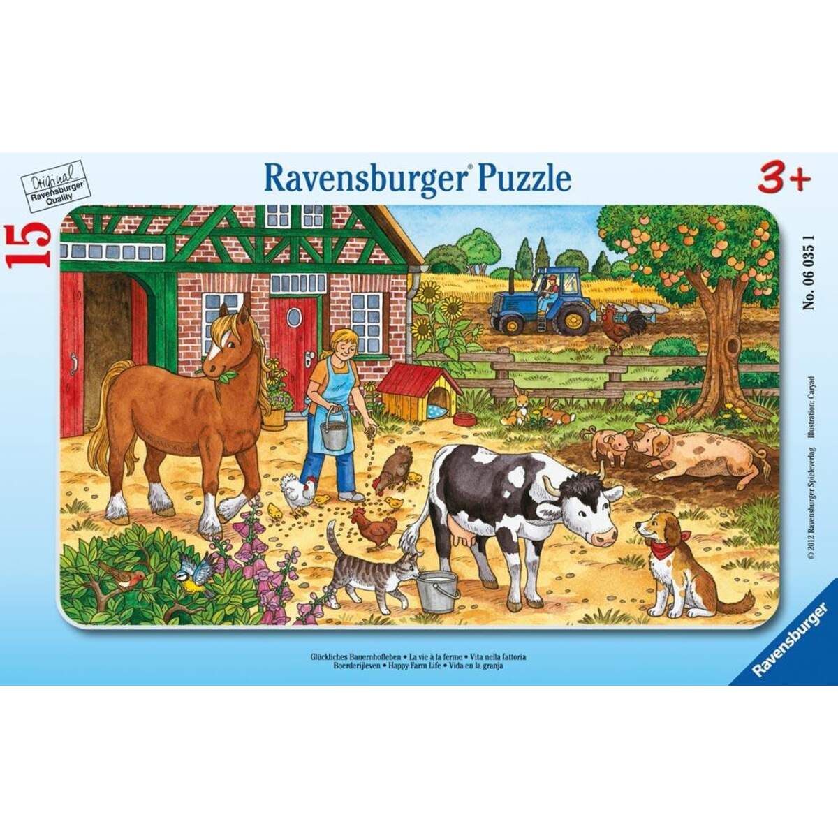 Ravensburger Puzzle Glückliches Bauernhofleben, 15 Teile
