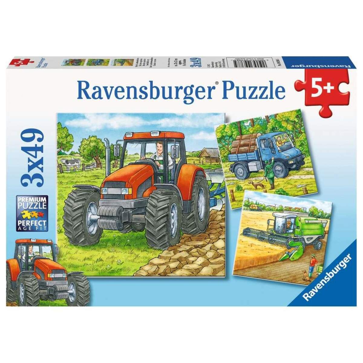 Ravensburger Puzzle Große Landmaschinen, 3 x 49 Teile