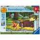 Ravensburger Puzzle Grüffelo und die Tiere des Waldes, 2 x 12 Teile