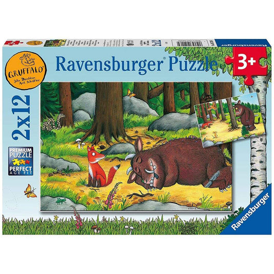 Ravensburger Puzzle Grüffelo und die Tiere des Waldes, 2 x 12 Teile