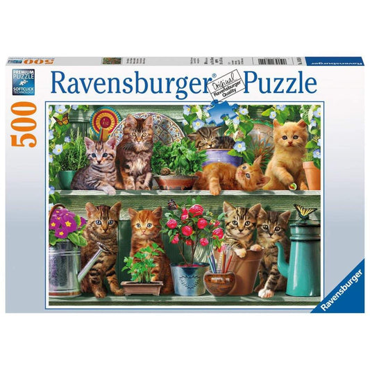 Ravensburger Puzzle Katzen im Regal, 500 Teile