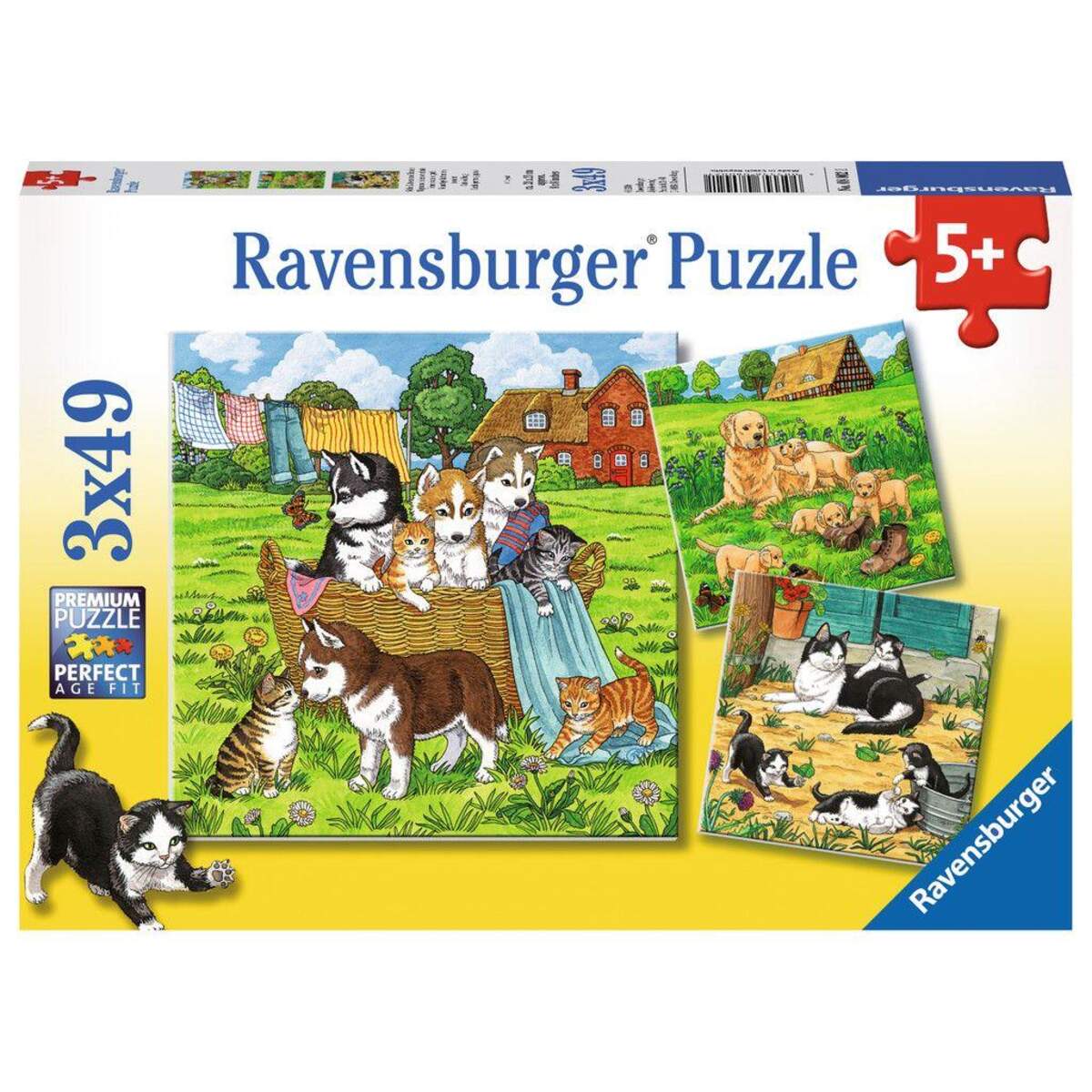 Ravensburger Puzzle Süße Katzen und Hunde 3x49 Teile