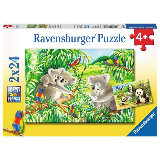 Ravensburger Puzzle Süße Koalas und Pandas, 2 x 24 Teile