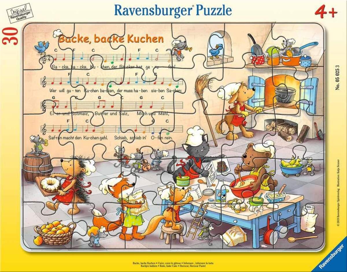 Ravensburger Rahmenpuzzle Backe, backe Kuchen, 30 Teile