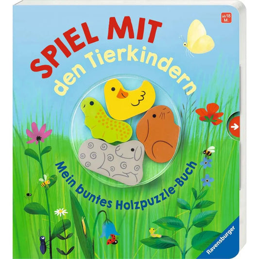 Ravensburger Spiel mit den Tierkindern: Mein buntes Holzpuzzle-Buch