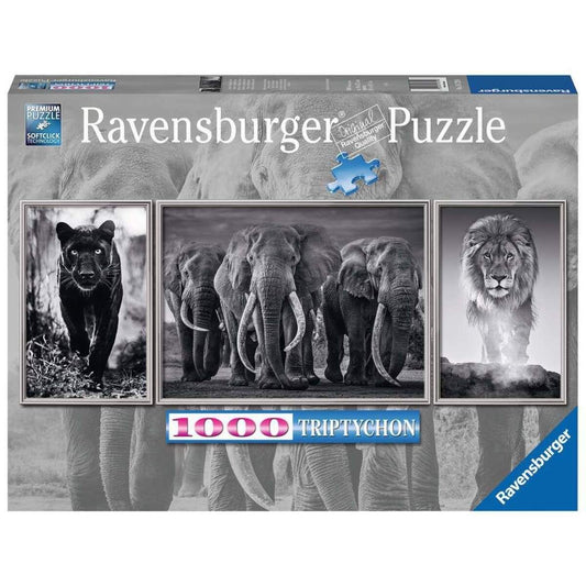 Ravensburger Tryptichon Puzzle Panter, Elefanten, Löwe 1000 Teile