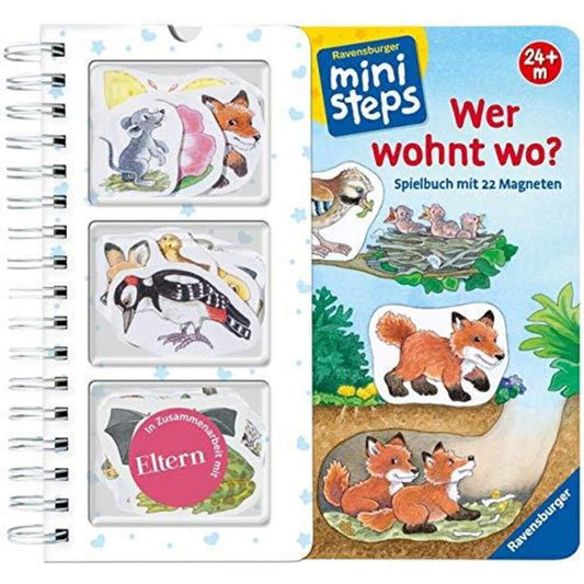 Ravensburger Wer wohnt wo?: Mein großes Spielbuch mit 22 Magnetteilen