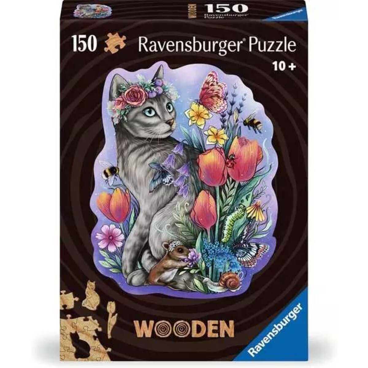 Ravensburger Wooden Puzzle - Frühlingskatze, 150 Teile