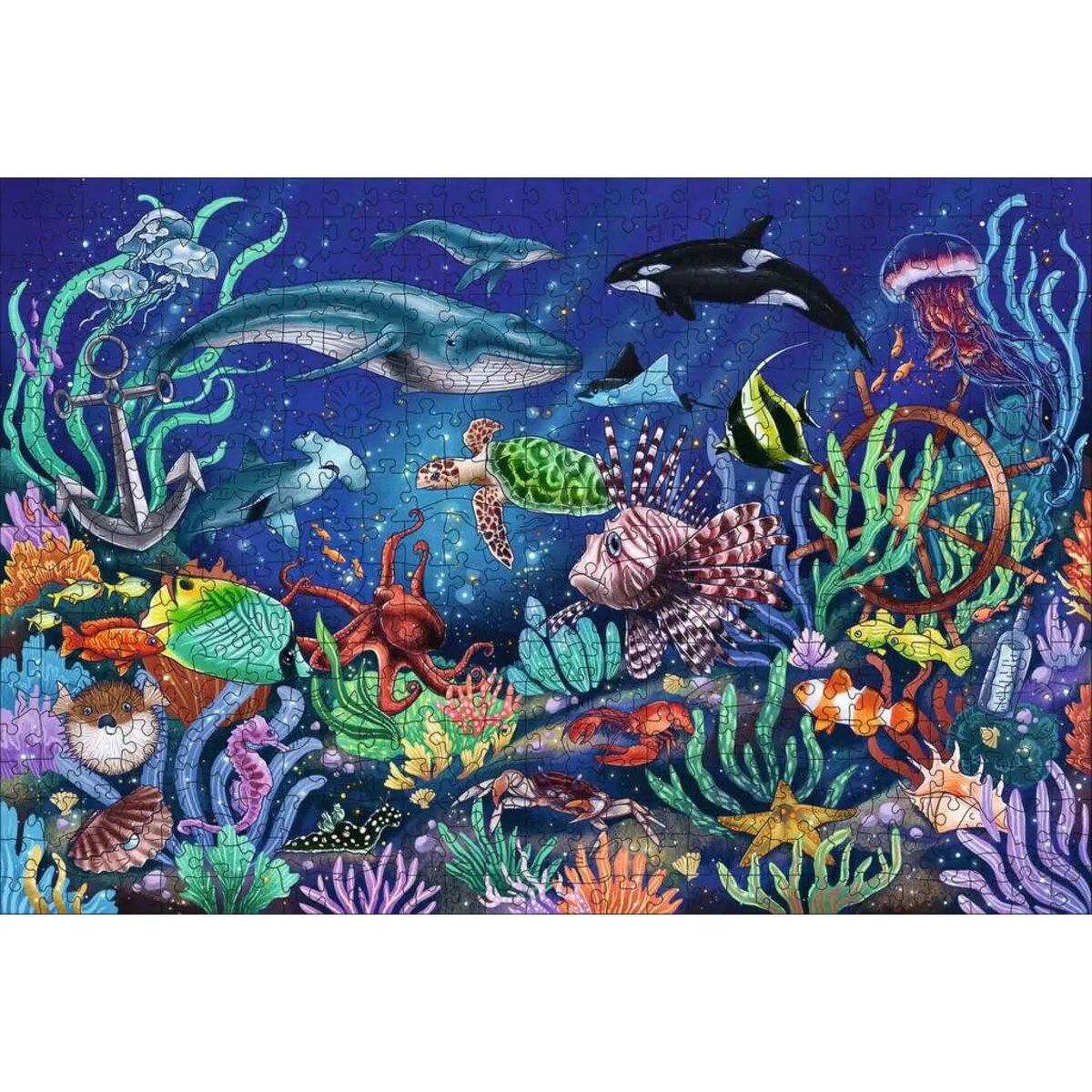 Ravensburger Wooden Puzzle - Unten im Meer, 500 Teile
