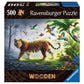 Ravensburger Wooden Puzzle - Tiger im Dschungel, 500 Teile