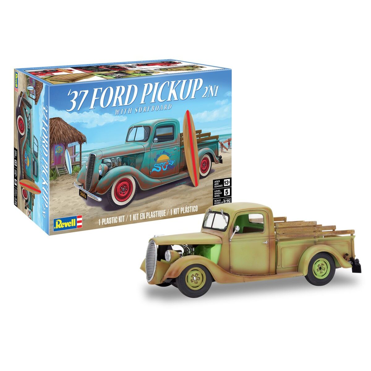 Revell '37 Ford Pickup with Surfboard 2N1