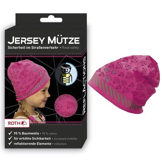 Roth Jersey Mütze Diamant, reflektierend, pink