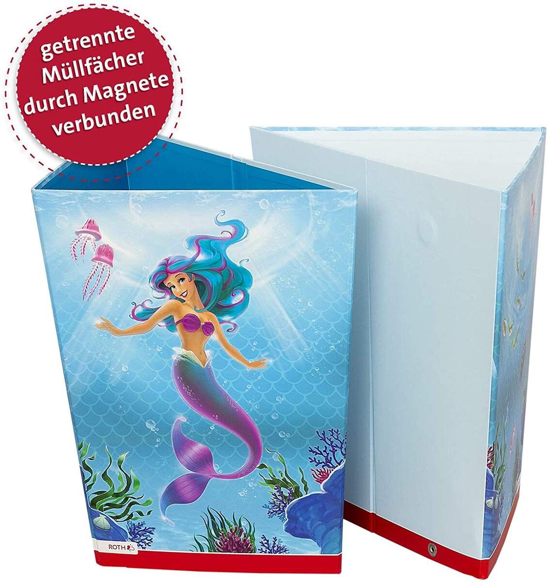 Roth Papierkorb Meerjungfrau, 10 Liter, eckig, 2 Fächer
