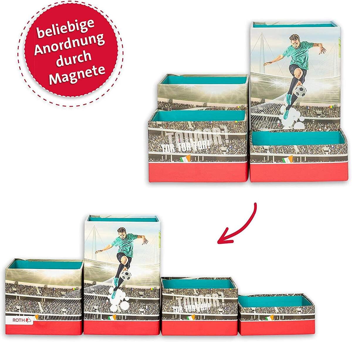 Roth Stifteköcher Fußballstar, 4er faltbar 4 Größen
