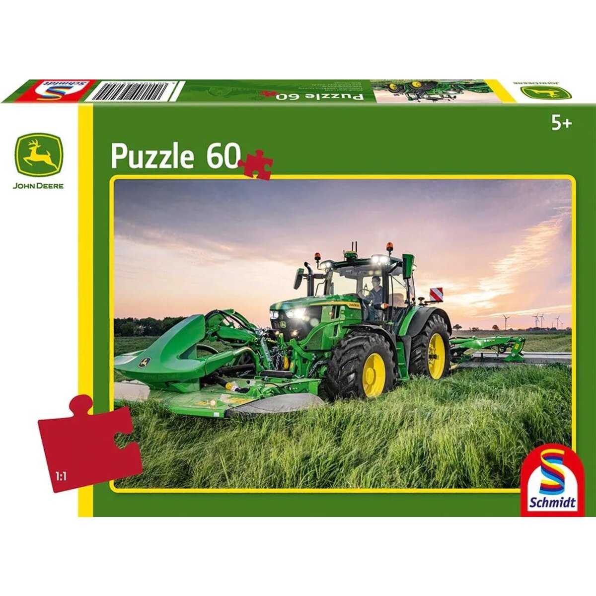 Schmidt Spiele Kinderpuzzle - John Deere: Traktor 6R 185, 60 Teile