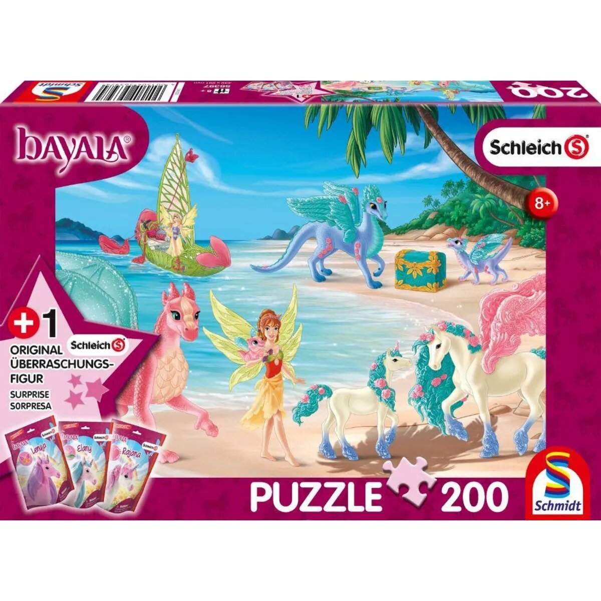 Schmidt Spiele KinderPuzzle - Schleich® bayala® Dracheninsel  200 Teile, mit Original Figur