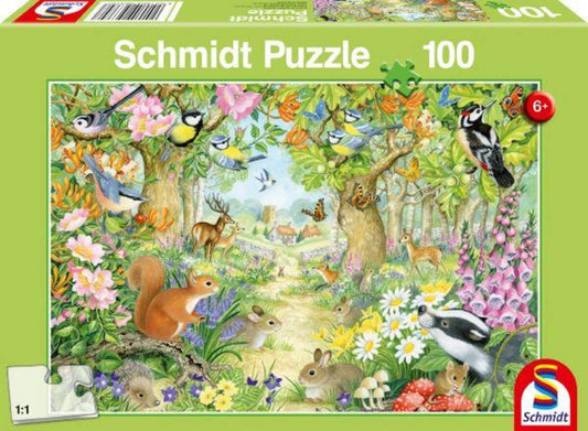 Schmidt Spiele KinderPuzzle - Tiere im Wald, 100 Teile