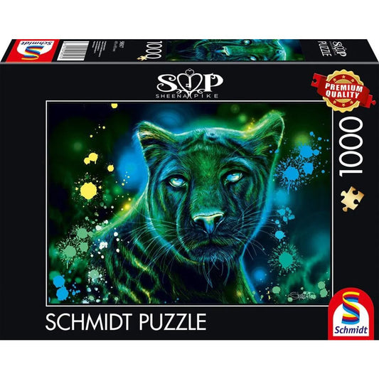 Schmidt Spiele Puzzle - Sheena Pike: Neon Blau-grüner Panther, 1.000 Teile