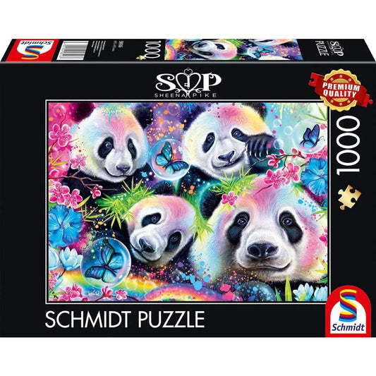 Schmidt Spiele Puzzle - Sheena Pike: Neon Blumen-Pandas, 1.000 Teile