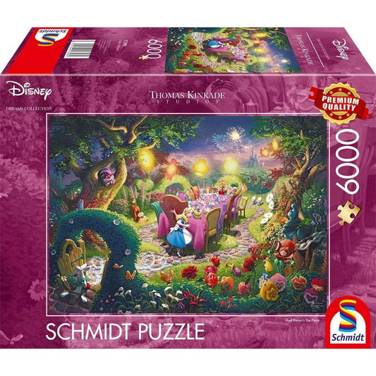 Schmidt Spiele Puzzle - Thomas Kinkade: Disney - Alice in Wonderland, Mad Hatter’s Tea Party, 6.000 Teile