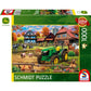 Schmidt Spiele Puzzle - Bauernhof mit Traktor: John Deere 5050E, 1000 Teile