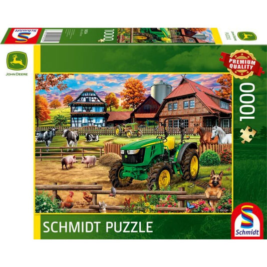 Schmidt Spiele Puzzle - Bauernhof mit Traktor: John Deere 5050E, 1000 Teile