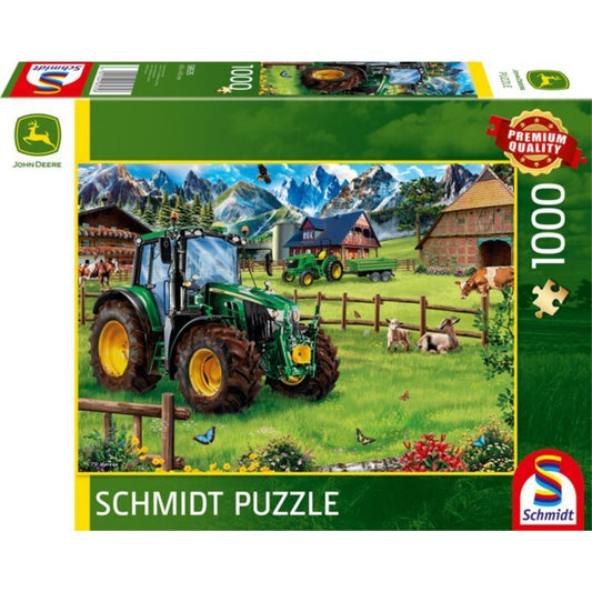 Schmidt Spiele Puzzle - Alpenvorland mit Traktor: John Deere 6120M, 1000 Teile