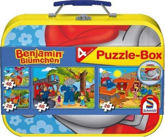 Schmidt Spiele Puzzle --Box im Metallkoffer Benjamin Blümchen, 2x26, 2x48
