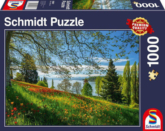 Schmidt Spiele Puzzle - Frühlingsallee zur Tulpenblüte, Insel Mainau, 1000 Teile