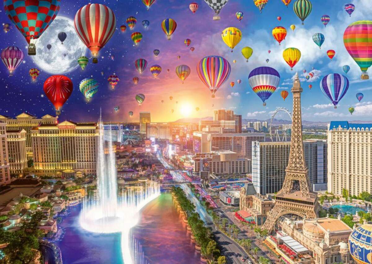 Schmidt Spiele Puzzle - Lars Stewart Las Vegas, Night and Day, 1000 Teile