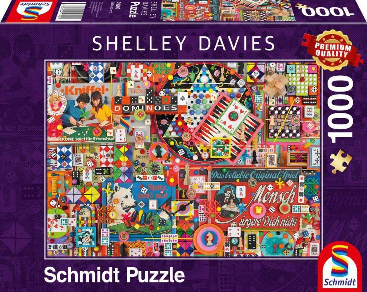 Schmidt Spiele Puzzle - Shelley Davies Vintage Gesellschaftsspiele, 1000 Teile