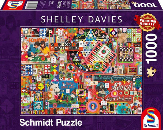 Schmidt Spiele Puzzle - Shelley Davies Vintage Gesellschaftsspiele, 1000 Teile