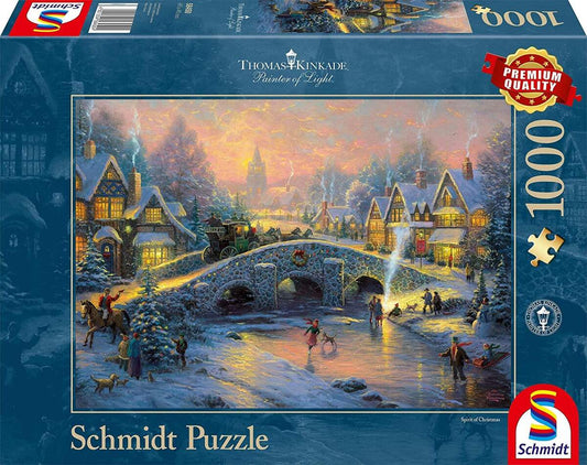 Schmidt Spiele Puzzle - Thomas Kinkade, Winterliches Dorf, 1.000 Teile