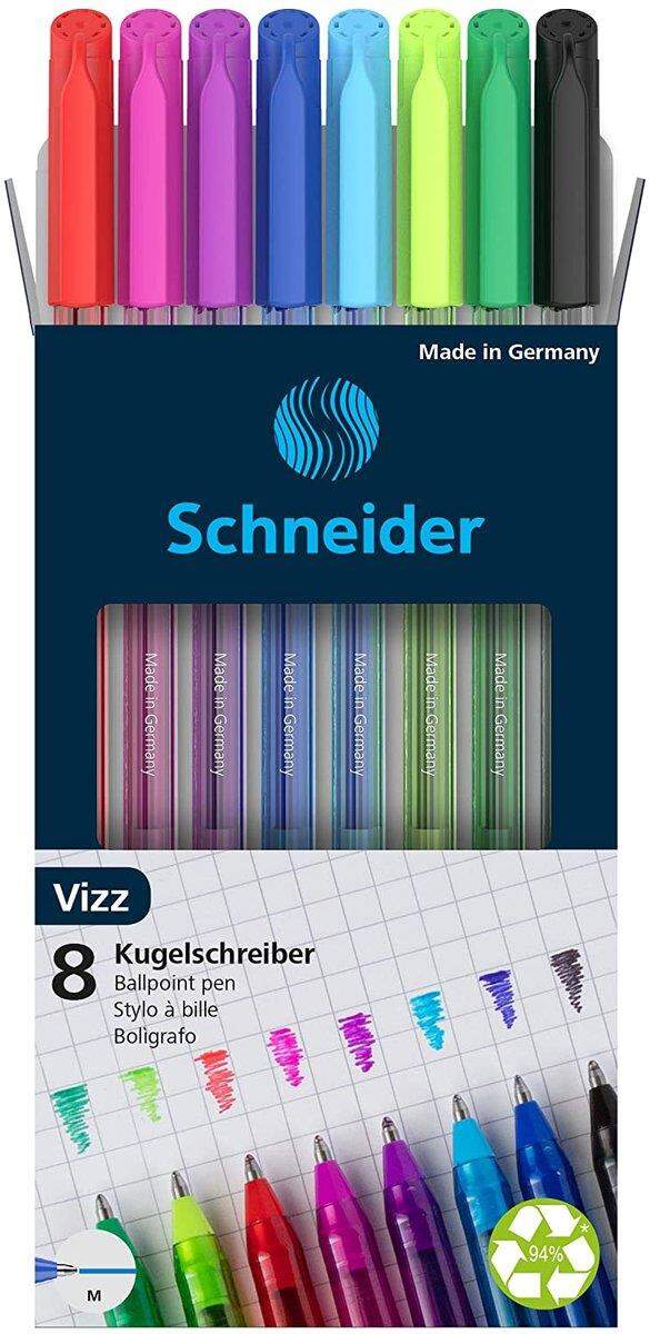 Schneider VIZZ Kugelschreiber Strichbreite M, 8er im Kartonetui
