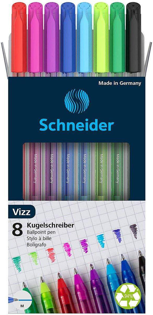 Schneider VIZZ Kugelschreiber Strichbreite M, 8er im Kartonetui