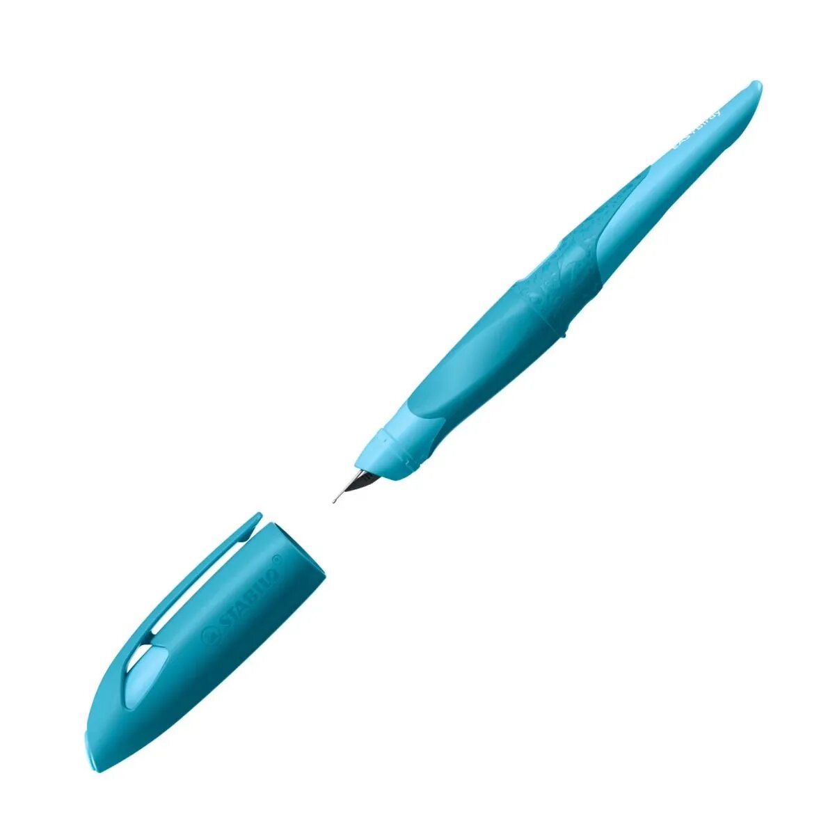 Schulfüller ergonomisch für Rechtshänder mit Anfänger-Feder A - STABILO EASYbirdy 3D Wildlife Special Edition in blau - inklusive Patrone