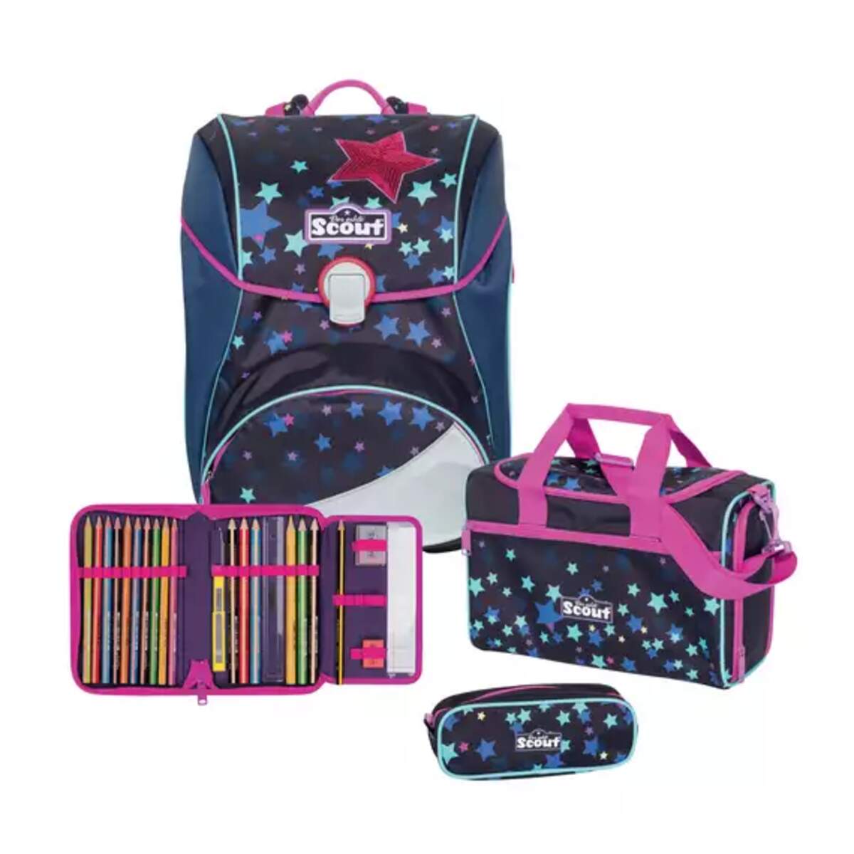 Scout Alpha Schulranzen-Set Sweet Stars 4-teilig