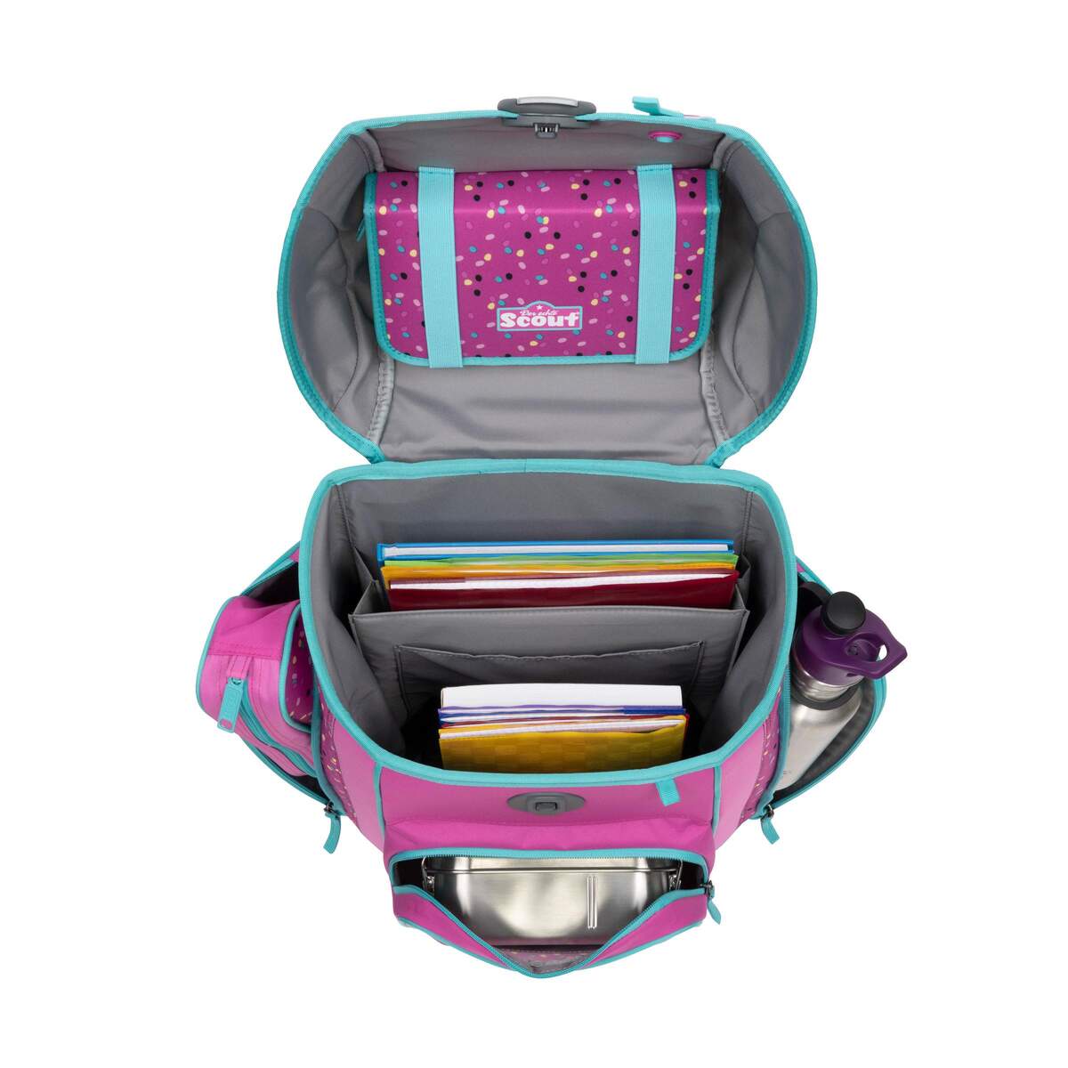 Scout Genius Schulranzenset Flamingo, 4-teilig