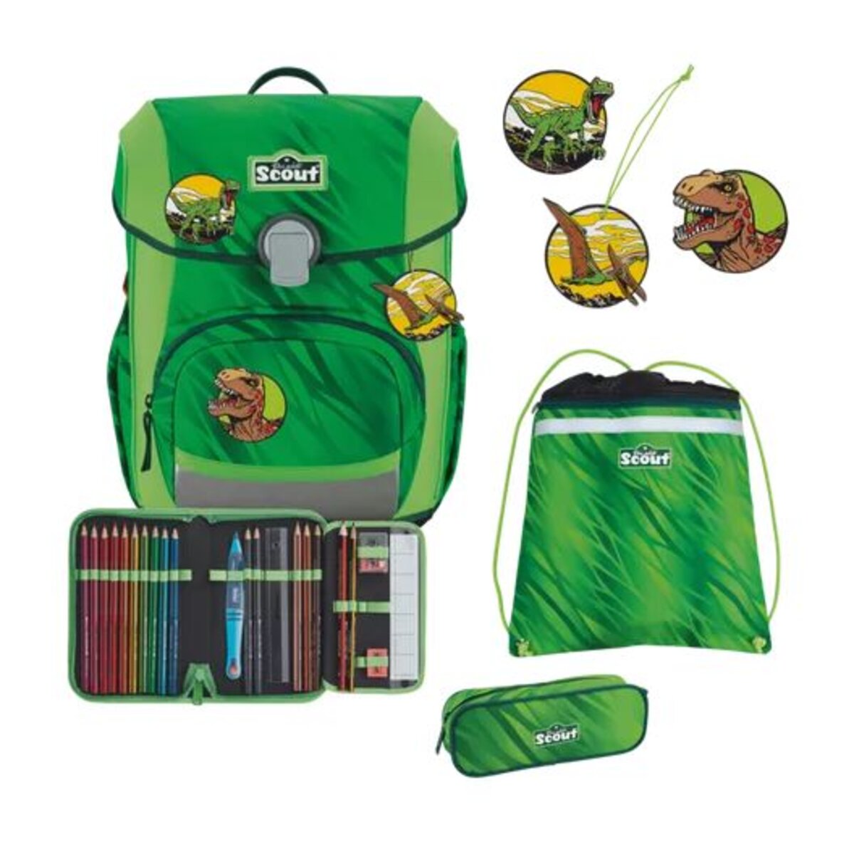 Scout Schulranzen-Set Neo DIN Dino Rex