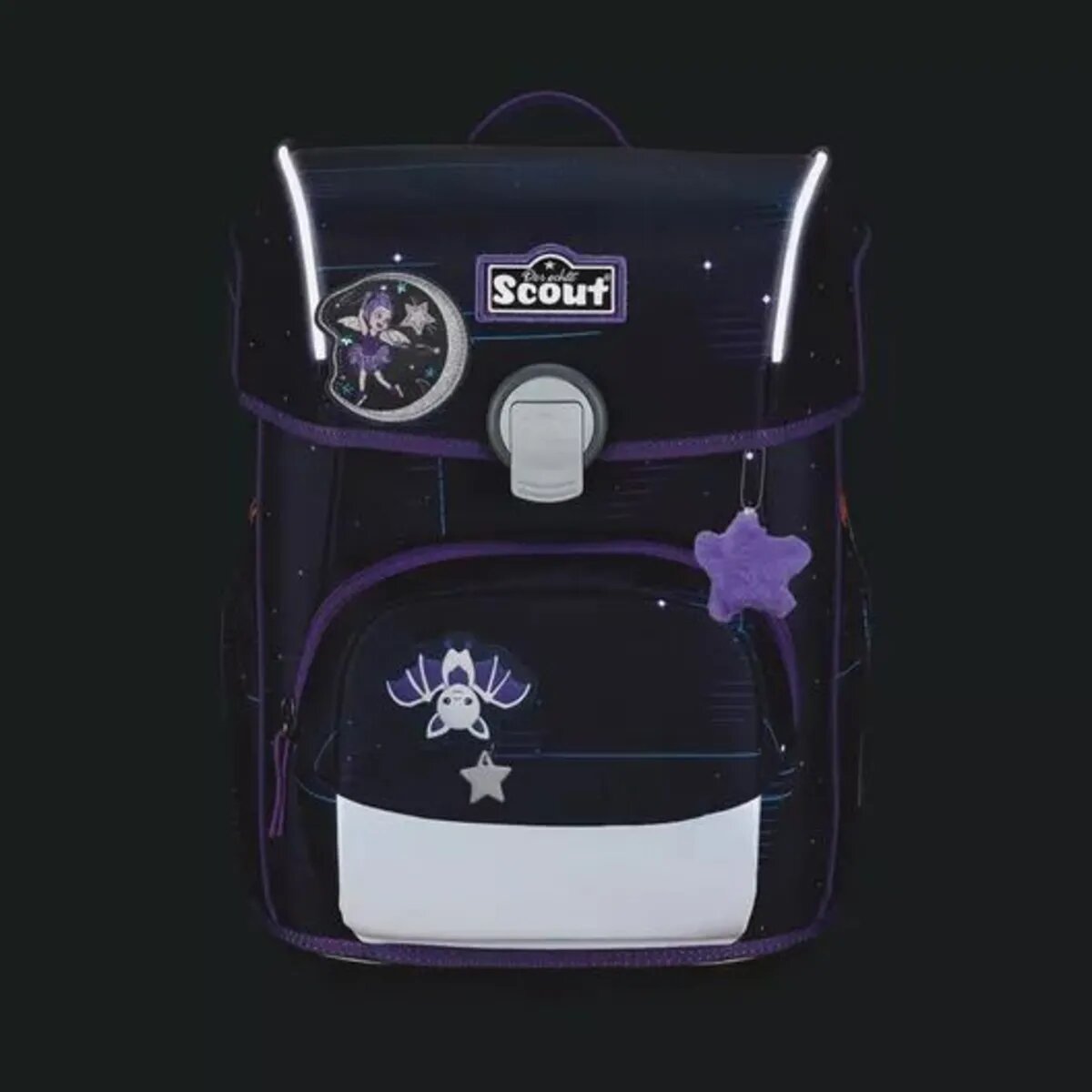 Scout Schulranzen-Set Neo Exklusiv Safety Light Spooky Starlight