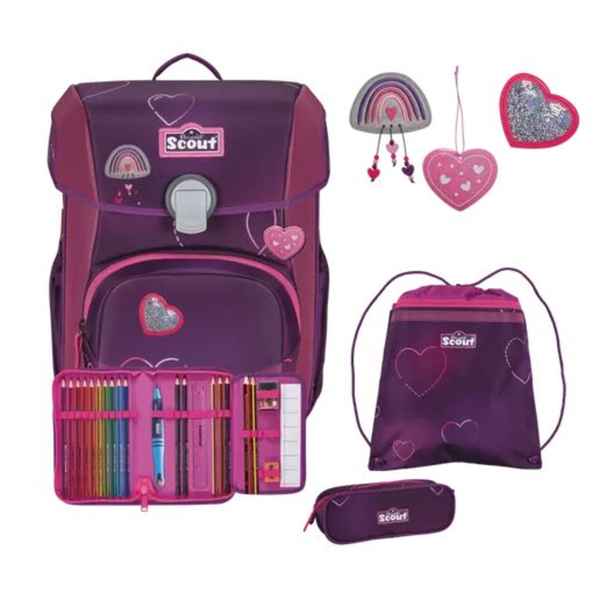 Scout Schulranzen-Set Neo Exklusiv Superflash Lovely