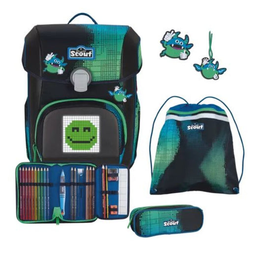 Scout Schulranzen-Set Neo Set Movie Star Blue Pixel
