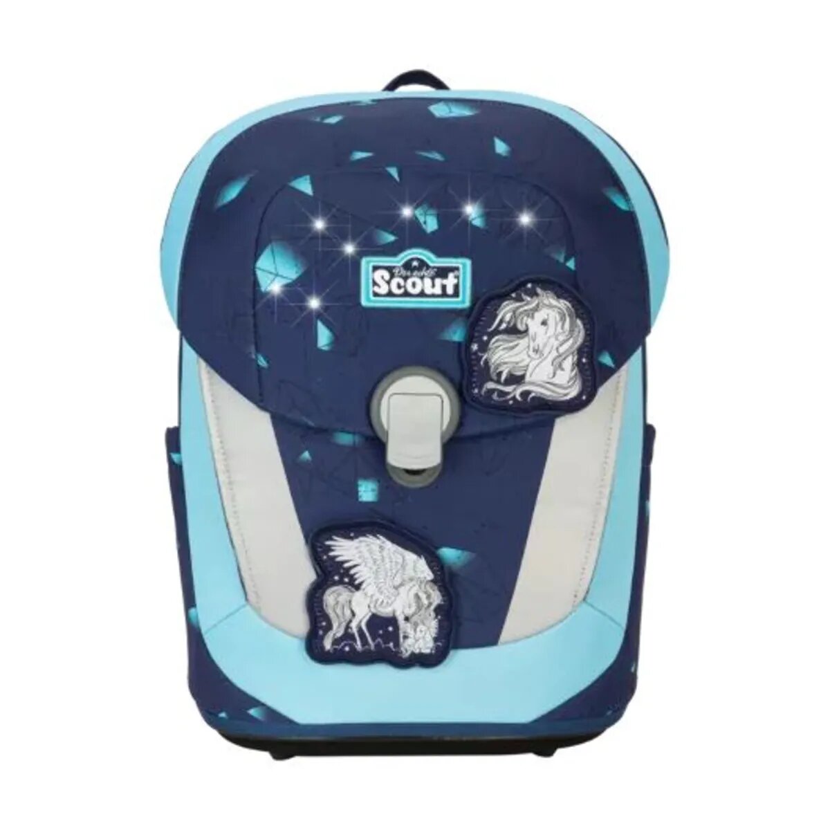Scout Schulranzen-Set Sunny II Exklusiv LED Pegasus, 4-teilig