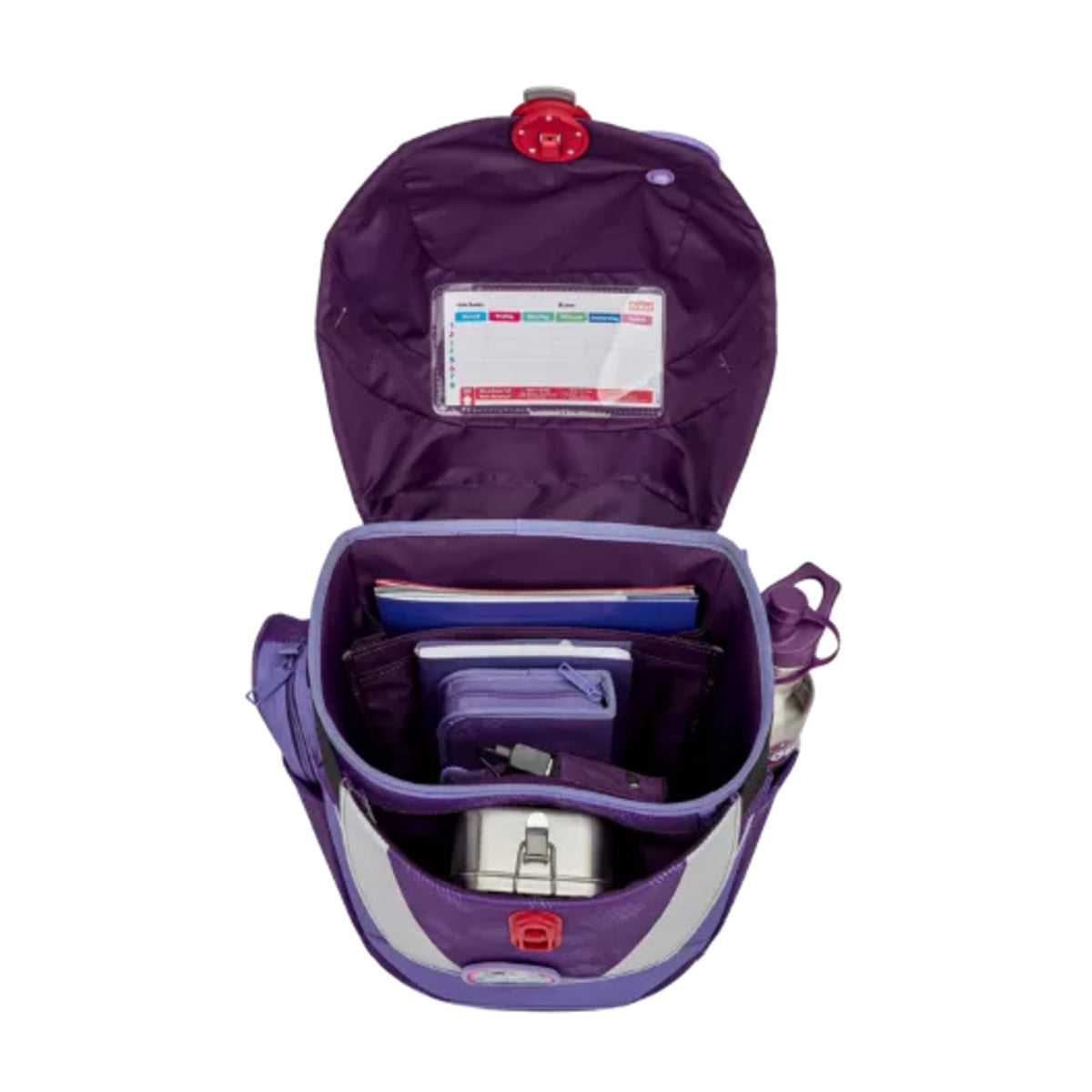 Scout Schulranzen-Set Sunny II, Safety Light - Lila Luna, 5-teilig