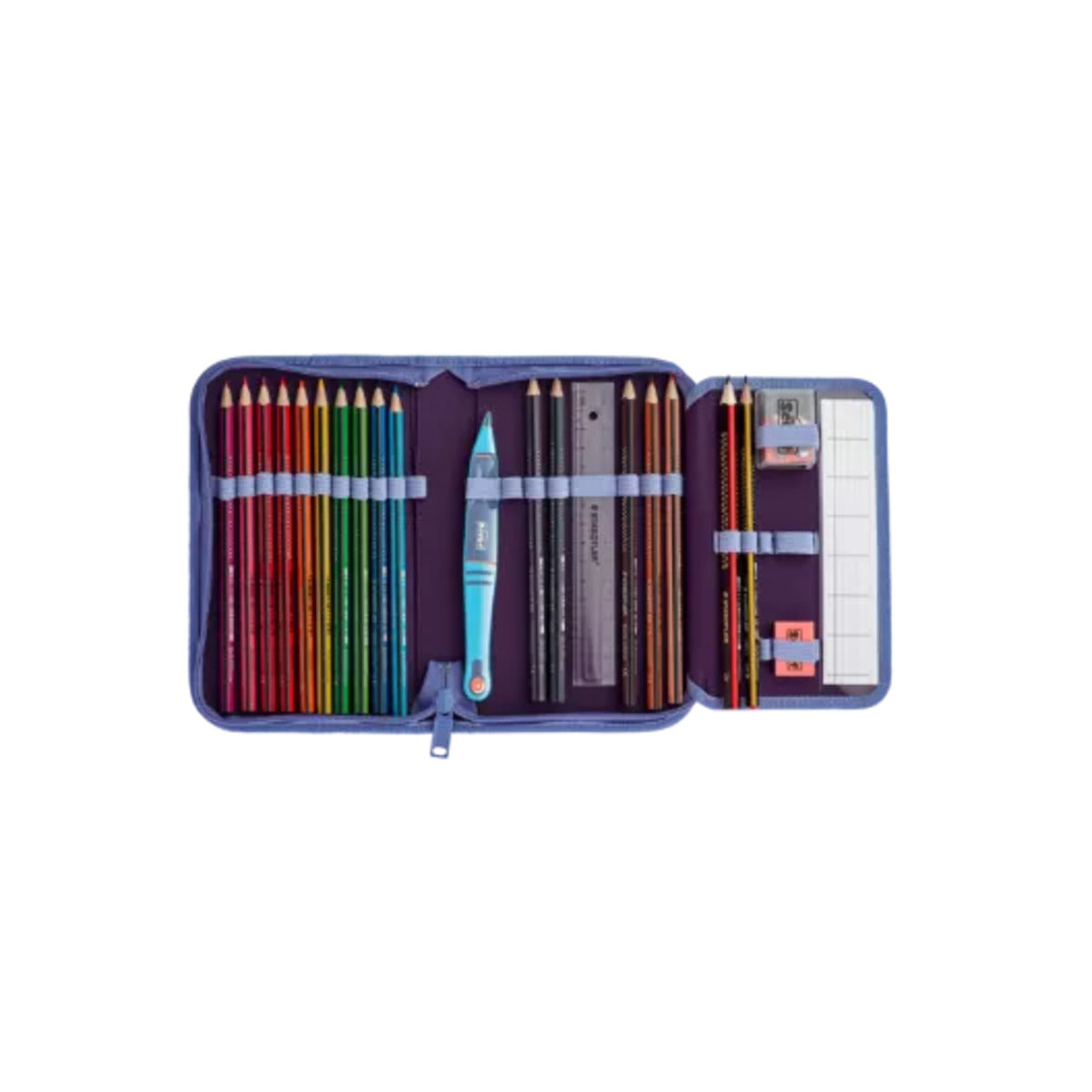 Scout Schulranzen-Set Sunny II, Safety Light - Lila Luna, 5-teilig