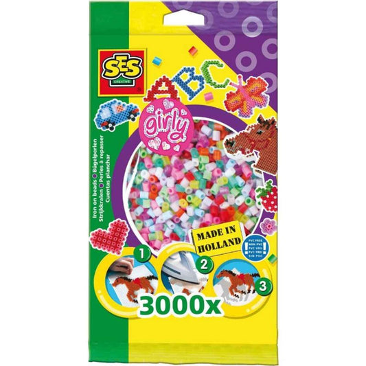 SES Creative Beedez Bügelperlen Girly Mix 3000 Stück