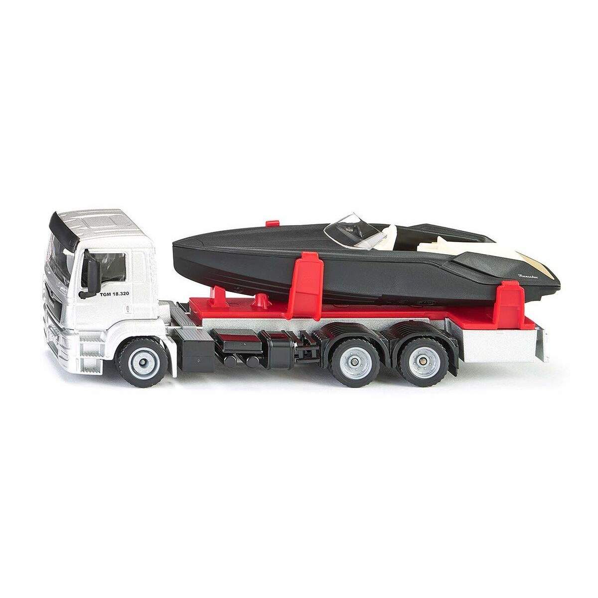SIKU 2715 LKW mit Motorboot, 1:50, Metall/Kunststoff