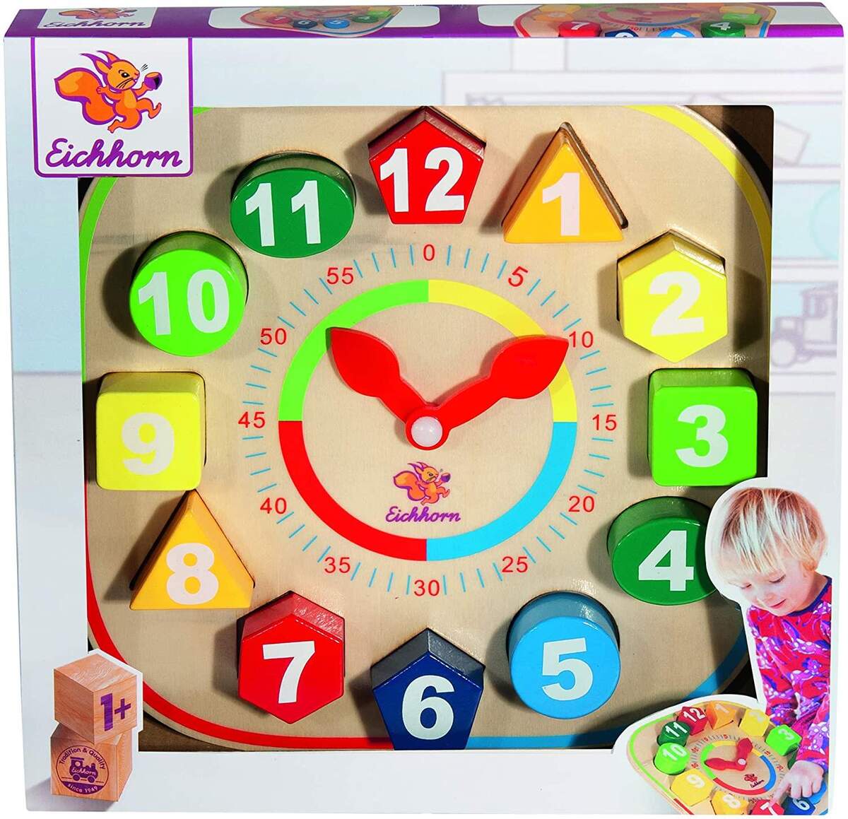 Simba Eichhorn Lernuhr mit Steckteilen